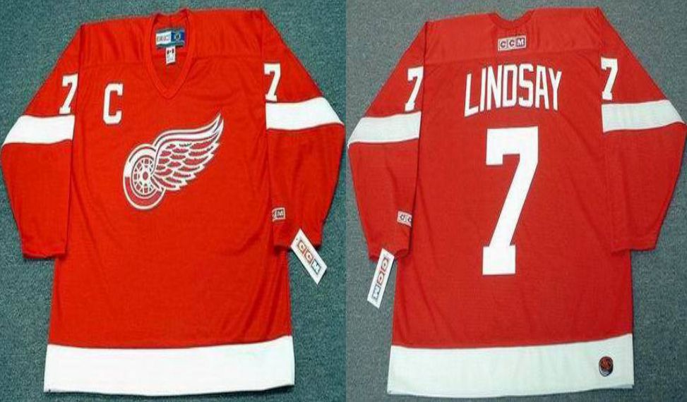 2019 Men Detroit Red Wings #7 Lindsay Red CCM NHL jerseys